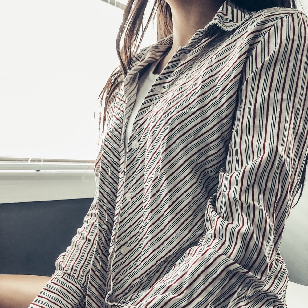 Stripped button up shirt